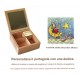 custom musical jewelry box. Wooden music box with custom decoration, dedication and melody.