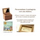custom musical jewelry box. Wooden music box with custom decoration, dedication and melody.