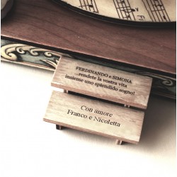 personalized music box with dedication, custom music box made in italy. Names, dates or sweet messages!