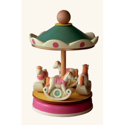horses carousel, baby music box, wooden music box. children carousel music box babies, for christening, baptism or baby shower