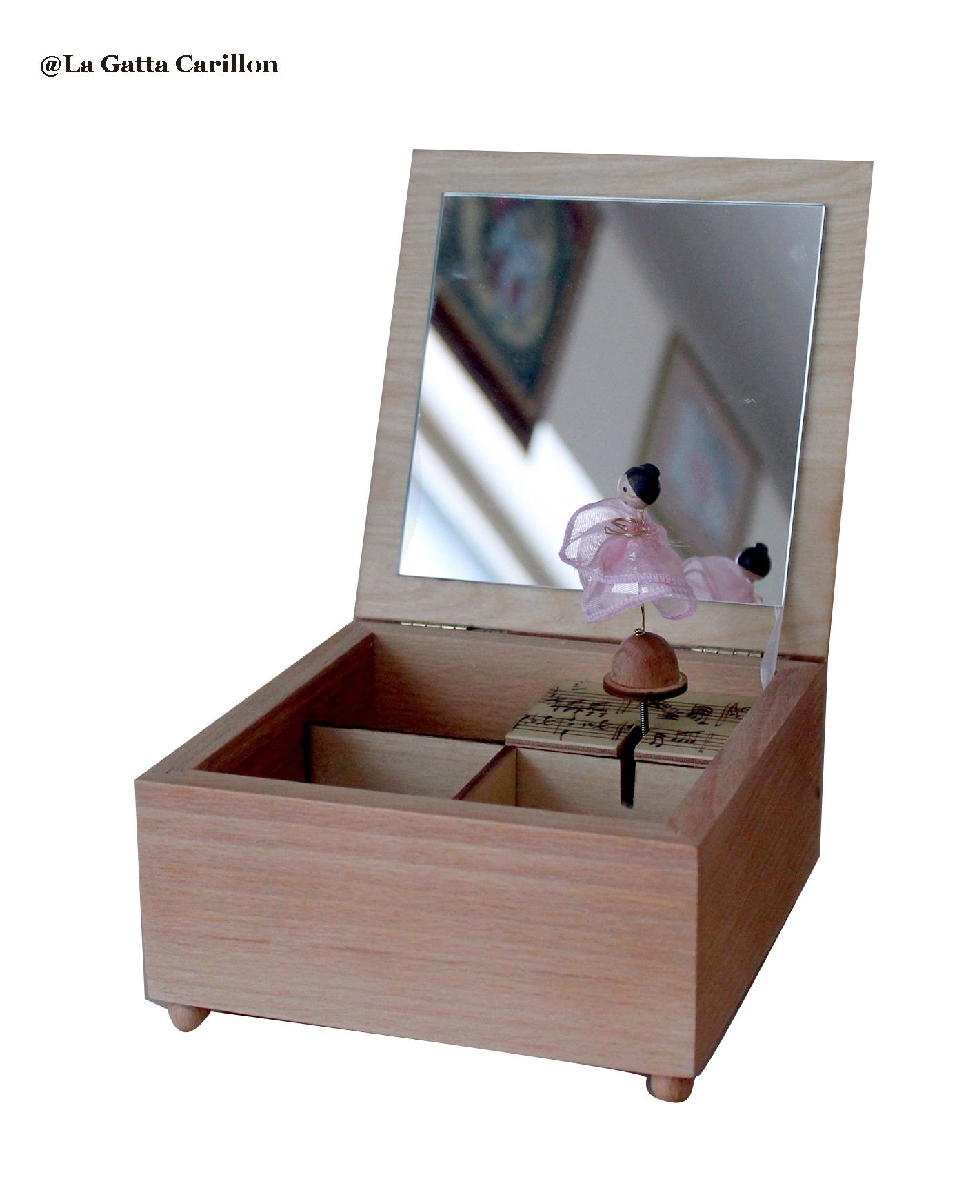 custom musical jewelry box. Wooden music box with custom decoration,  dedication and melody.