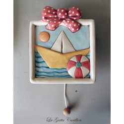 LITTLE BOAT wall-hanging lullaby music box for babies gift for christening, baptism or baby shower