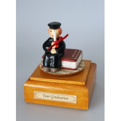 LADY GRADUATED, collectible wood music box. Custom music box handmade in Italy, for child, baby or collectors.