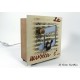 wooden lamp musical box, with MUSICAL NOTES , collectible music box with lamp. custom lamp musico box