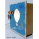 wooden lamp musical box, with perforated HOT AIR BALLON, collectible music box with lamp. custom lamp musico box