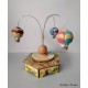 small Hot Air Ballon carousel music box, a wonderful article made of wood and ceramic.