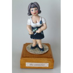 Customize caricature of a SOMMELIER, musical box version or the simple statue version.