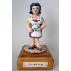 Customize caricature of a HOUSEWIFE, musical box version or the simple statue version.