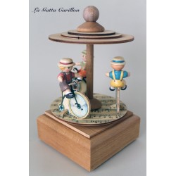 BIKES Carousel musical box, baby music box, wooden music box for children and babies, births and baptisms gift