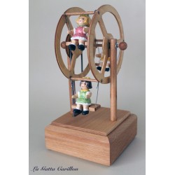 BIKES Carousel musical box, for children and babies, by wood and ceramic. gift idea for births and baptisms