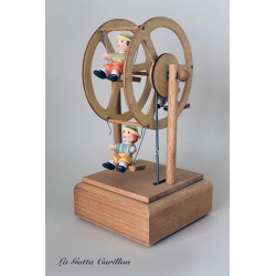 LITTLE FERRIS WHEEL WITH BOYS musical box, for children and babies, by wood and ceramic. gift idea for births and baptisms