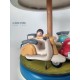 Train and cars carousel, baby music box, wooden music box. children carousel music box babies, for christening, baptism for baby
