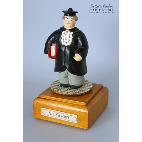 Customize caricature of a LAWYER, musical box version or the simple statue version.