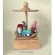 train Carousel musical box, baby music box, wooden music box for children and babies, births and baptisms gift