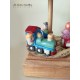 train Carousel musical box, baby music box, wooden music box for children and babies, births and baptisms gift