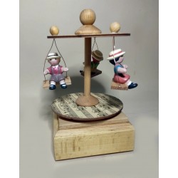 Chain Carousel musical box, baby music box, wooden music box for children and babies, births and baptisms gift