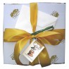 gift cards With paint print on the front. you can also personalized it with a dedication. colored ribbon gift for the music box.