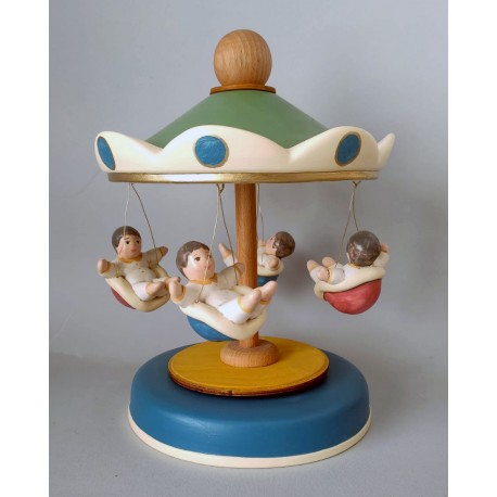 flying carousel , baby music box, wooden music box. children carousel music box babies, for christening, baptism or baby shower