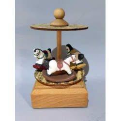 horses Carousel musical box, baby music box, wooden music box for children and babies, births and baptisms gift