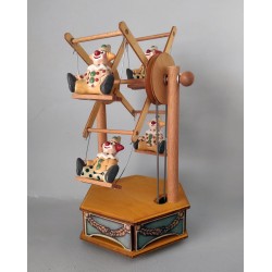 CLOWN FERRIS WHEEL, collectible music box, wooden music box. Children and kids musical carousel, baby music box for babies