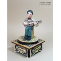 GUITAR MUSICIAN, collectible wooden music box