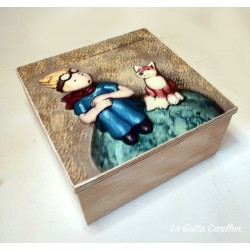 The Small Prince musical jewelry box. Wooden music box with custom decoration, dedication and melody.