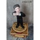 FLUTE MUSICIAN, wooden collectible music box. Custom music box handmade in Italy, for child, baby or collectors.