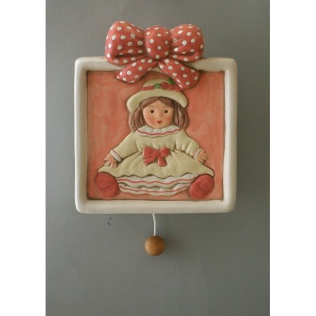 DOLL wall-hanging lullaby music box, baby music box, for children. music box for christening, baptism or baby shower