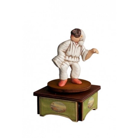 DANCER PULCINELLA, wooden collectible music box. Custom music box handmade in Italy, for child, baby or collectors.