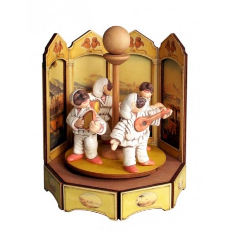 PULCINELLA CAROUSEL, wooden collectible music box. Custom music box handmade in Italy, for child, baby or collectors.