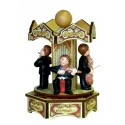 MUSICIANS IN CAROUSEL, wooden collectible music box