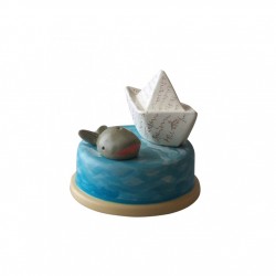 BOAT & WHALE collectible baby children MUSIC BOX for Baptism, Baby shower, birthday or christening. handmade music box